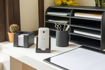 Picture of OSCO BLACK LEATHER PHONE HOLDER